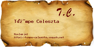 Tömpe Celeszta névjegykártya